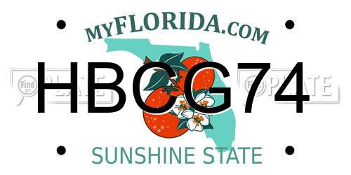 HBCG74 Florida License Plate