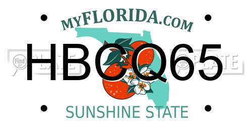 HBCQ65 Florida License Plate