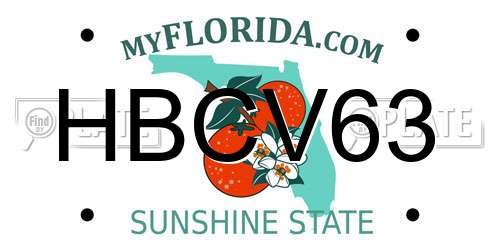 HBCV63 Florida License Plate
