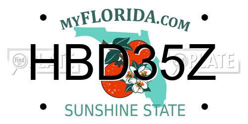 HBD35Z Florida License Plate