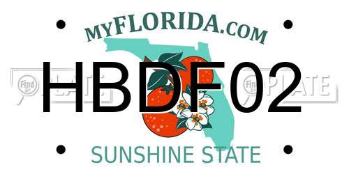 HBDF02 Florida License Plate