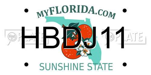 HBDJ11 Florida License Plate