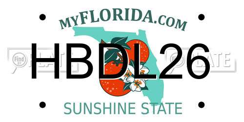 HBDL26 Florida License Plate