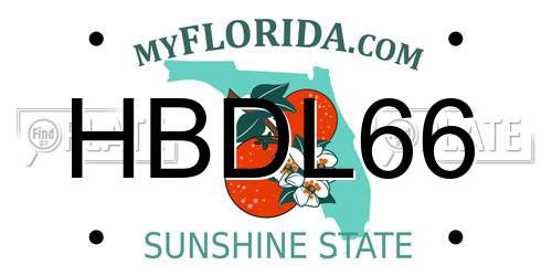 HBDL66 Florida License Plate