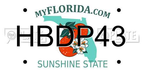 HBDP43 Florida License Plate