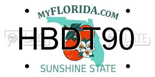 HBDT90 Florida License Plate