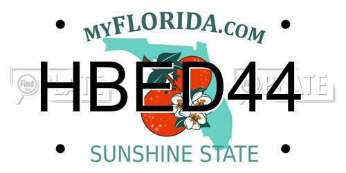 HBED44 Florida License Plate
