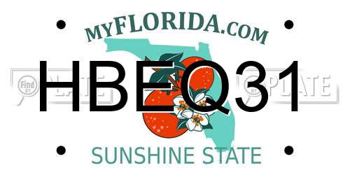 HBEQ31 Florida License Plate