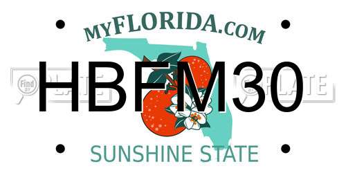 HBFM30 Florida License Plate