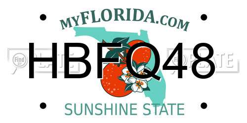 HBFQ48 Florida License Plate