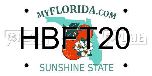 HBFT20 Florida License Plate