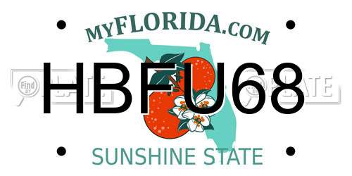 HBFU68 Florida License Plate