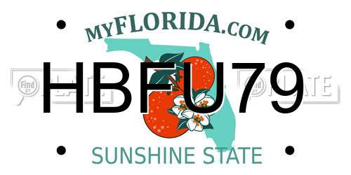 HBFU79 Florida License Plate