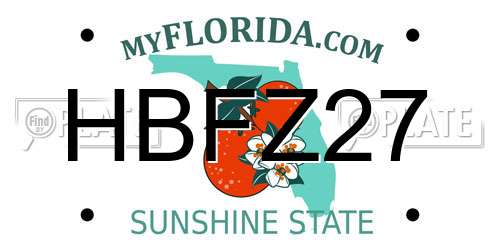 HBFZ27 Florida License Plate