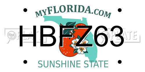 HBFZ63 Florida License Plate
