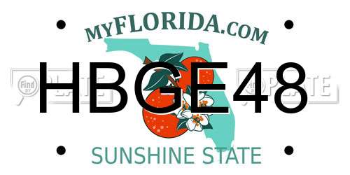 HBGE48 Florida License Plate