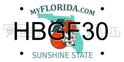 HBGF30 Florida License Plate