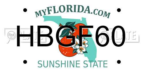 HBGF60 Florida License Plate