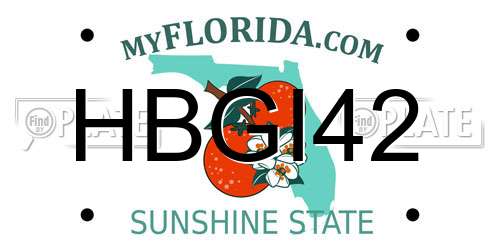 HBGI42 Florida License Plate