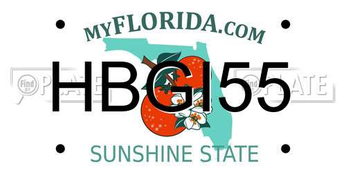 HBGI55 Florida License Plate
