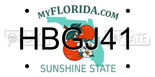 HBGJ41 Florida License Plate