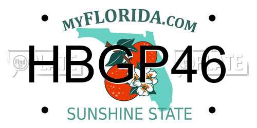 HBGP46 Florida License Plate