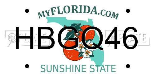 HBGQ46 Florida License Plate