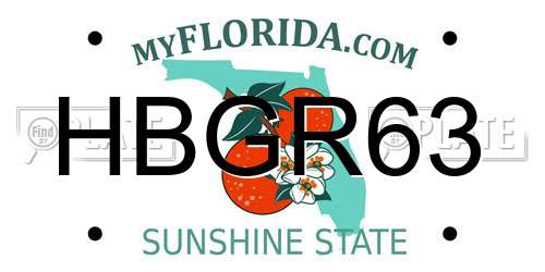 HBGR63 Florida License Plate