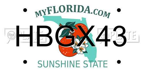 HBGX43 Florida License Plate