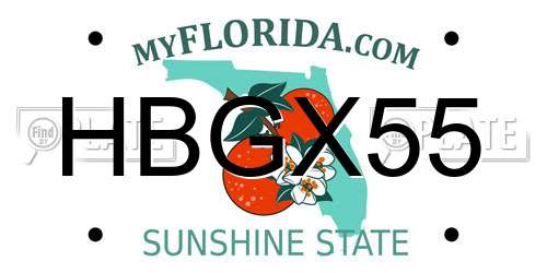 HBGX55 Florida License Plate