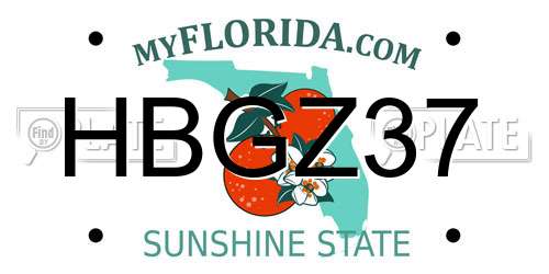 HBGZ37 Florida License Plate