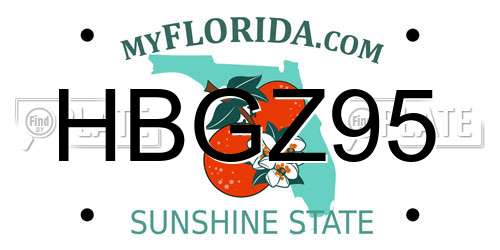 HBGZ95 Florida License Plate