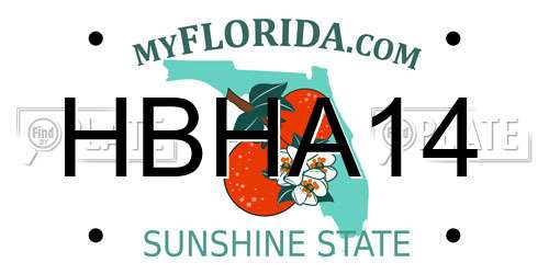 HBHA14 Florida License Plate