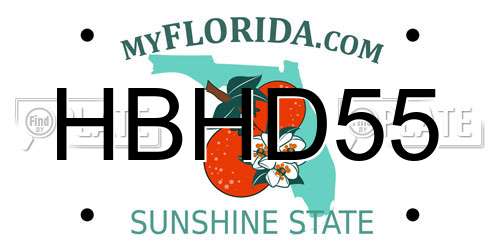 HBHD55 Florida License Plate