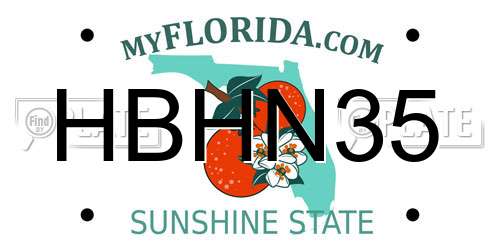 HBHN35 Florida License Plate
