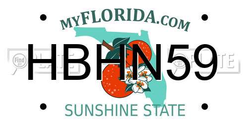 HBHN59 Florida License Plate