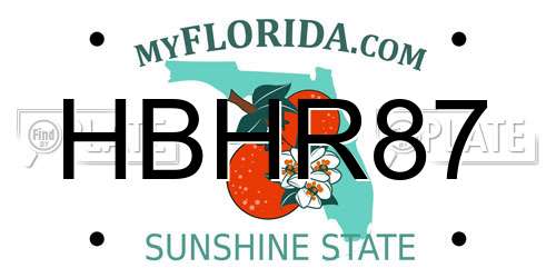 HBHR87 Florida License Plate