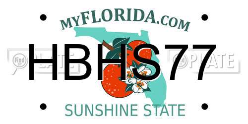 HBHS77 Florida License Plate
