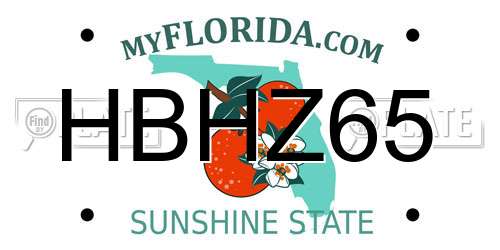HBHZ65 Florida License Plate
