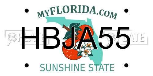 HBJA55 Florida License Plate