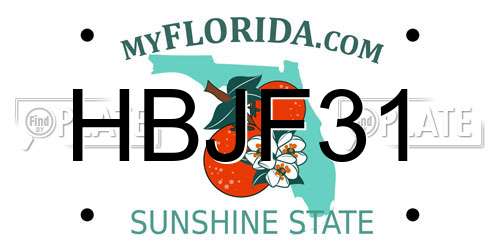 HBJF31 Florida License Plate