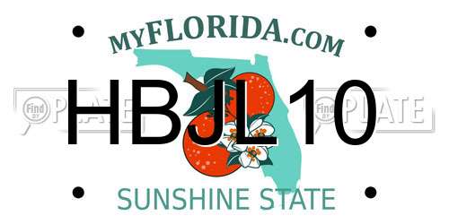 HBJL10 Florida License Plate