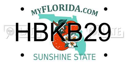 HBKB29 Florida License Plate