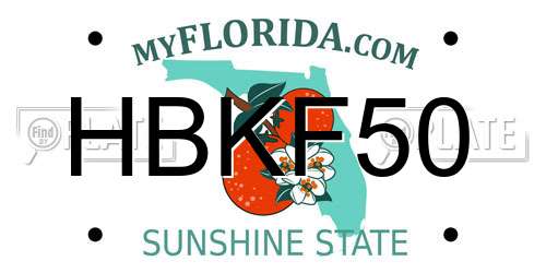 HBKF50 Florida License Plate