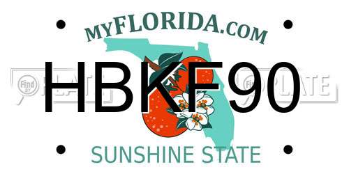 HBKF90 Florida License Plate