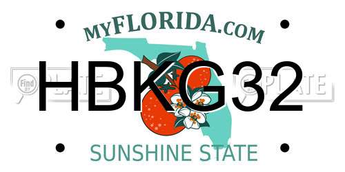 HBKG32 Florida License Plate