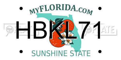 HBKL71 Florida License Plate
