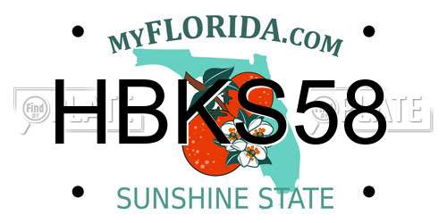 HBKS58 Florida License Plate