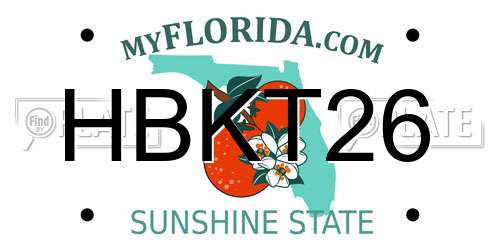 HBKT26 Florida License Plate
