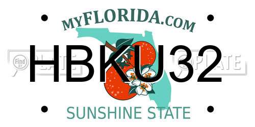 HBKU32 Florida License Plate